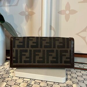 Fendi Dark Brown Monogram Clutch